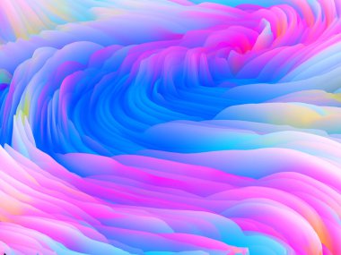 Renk Fırtınası serisi. Sanat ve tasarım konularında duvar kağıdı veya arkaplan olarak hizmet verecek soyut doymuş köpüğün 3 boyutlu oluşturulması