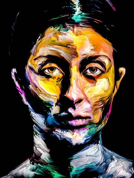 Серия Люди Цвета Красочный Абстрактный Портрет Молодой Женщины Тему Творчества — стоковое фото