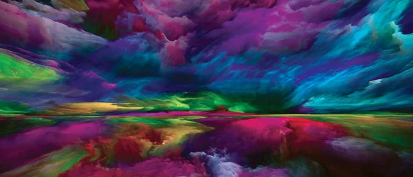 Βίστας Των Χρωμάτων Απόδραση Στη Σειρά Πραγματικότητα Δημιουργική Διάταξη Σουρεαλιστικού — Φωτογραφία Αρχείου