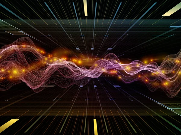 Virtual Universe Virtual Wave Series Background Design Horizontal Sine Waves — Stock Photo, Image