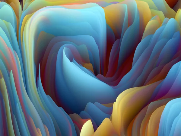 Хаотическая Поверхность Dimensional Wave Series Дизайн Фона Текстуры Swirling Color — стоковое фото