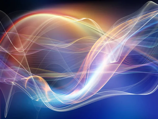 光波系列以现代技术和科学为主题呈现正弦波和光的背景 — 图库照片