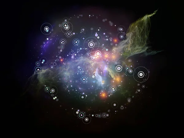 Modelele Seriei Spațiale Contextul Luminilor Nebuloaselor Fractale Cercurilor Pentru Utilizare — Fotografie, imagine de stoc