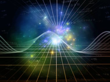 Formula uzay serisi. Bilim, matematik ve matematik konularındaki dijital şebekeler, ışıklar ve matematik denklemleri.