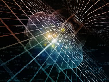 Formula uzay serisi. Bilim, matematik ve matematik konularındaki dijital şebekeler, ışıklar ve matematik denklemleri.