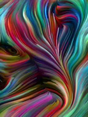 Renkli girdap serisi. Yaşam, yaratıcılık ve sanat için uygun spektral liflerin renkli hareketlerinin soyut bileşimi