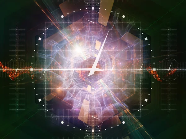 Abstract Composition Clock Fractal Elements Subject Science Technology Education — Stock Photo, Image