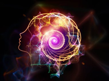 İnsan zihni, düşünme ve eğitim konularında insan, fraktal ve hafif unsurların dizaynı