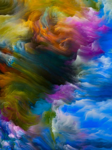 Серія Кольорових Вихорів Композиція Барвистого Руху Рідкої Фарби Полотні Творів — стокове фото