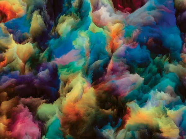 カラー ウォールシリーズ 創造性 芸術の主題にキャンバス上の液体塗料のカラフルな動きの構成 — ストック写真
