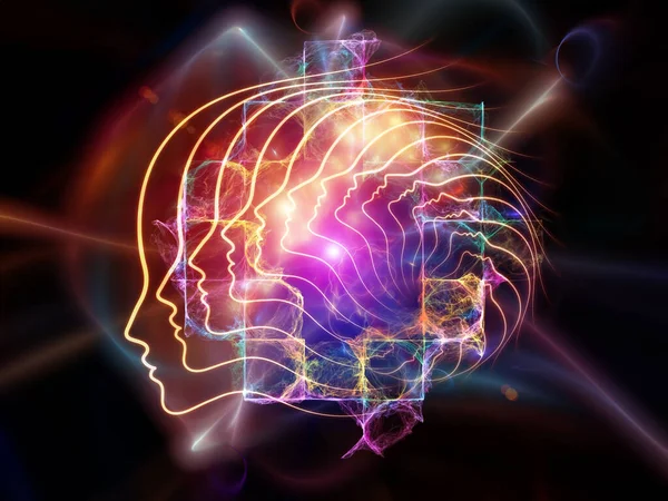 Design Human Fractal Light Elements Subject Human Mind Thinking Education — Stock Photo, Image