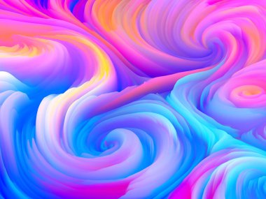 Renk Fırtınası serisi. Sanat ve tasarım konularında duvar kağıdı veya arkaplan olarak hizmet verecek üç boyutlu soyut renkli köpüğün oluşturulması