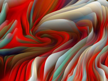 Dokunsal Matematik. Boyutsal Dalga serisi. Arkaplan kıvrımlı renk dokusundan oluşmuştur. Sanat, yaratıcılık ve tasarım projeleri için 3 boyutlu türbülans oluşturma