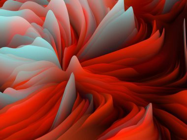 Çarpık Tints. Boyutsal Dalga serisi. Dönen Renk Dokusunun görsel olarak hoş bir bileşimi. Sanat, yaratıcılık ve tasarım üzerine çalışmalar için 3 boyutlu türbülans oluşturma