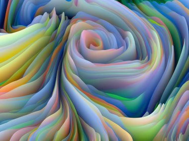 Çarpık Boya. Boyutsal Dalga serisi. Dönen Renk Dokusundan yapılmış bir tasarım. Sanat, yaratıcılık ve tasarım projeleri için 3 boyutlu türbülans oluşturma