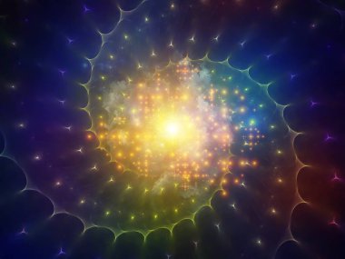Light Spiral serisi. Eğitim ve sanat konusunda fraktal spiral ve hafif kompozisyon.