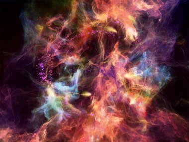 Fraktal nebula elementleri, organik dokular ve bilim ve eğitim konularındaki ışıklar