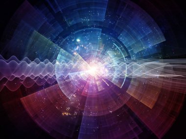 Fraktal Bilgi Serisi. Bilim, eğitim ve bilgi teknolojileri konusunda radyal ve sinüzoidal yapıların oluşturulması.