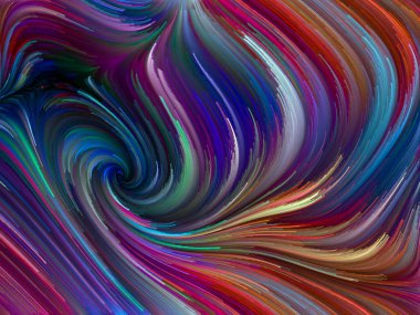 Renkli girdap serisi. Yaşam, yaratıcılık ve sanat konuları için spektral liflerin renkli hareketlerinin grafiksel bileşimi
