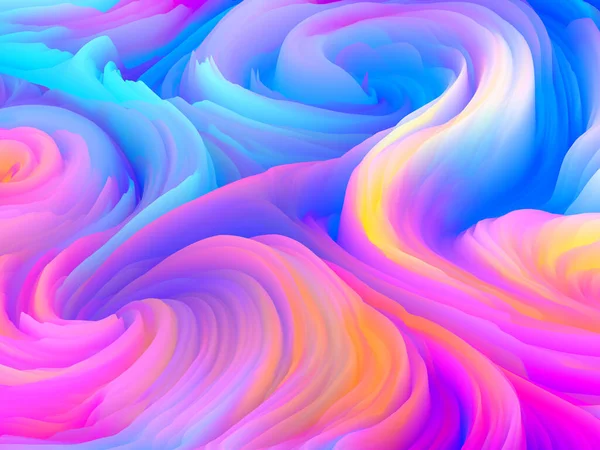 Color Storm Series Rendering Vibrant Swirls Virtual Foam Serve Wallpaper — Stock Photo, Image