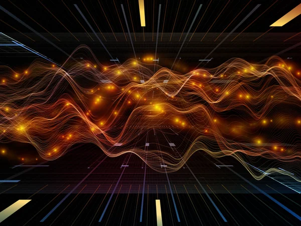 Digital Worlds Virtual Wave Series Backdrop Horizontal Sine Waves Light — Stock Photo, Image