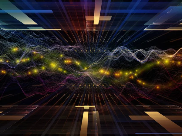 Space Geometry Virtual Wave Series Artistic Abstraction Horizontal Sine Waves — Stock Photo, Image