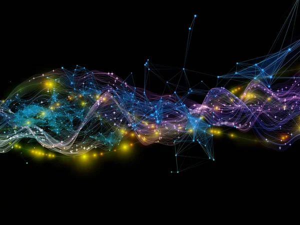 Передача Космос Серія Віртуальних Хвиль Тло Горизонтальних Синусоїдних Хвиль Світлових — стокове фото