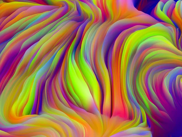 ツイストペイント 次元波シリーズ 渦巻き色のテクスチャで作られた抽象的なデザイン アート 創造性 デザインに関連するランダム乱流の3Dレンダリング — ストック写真