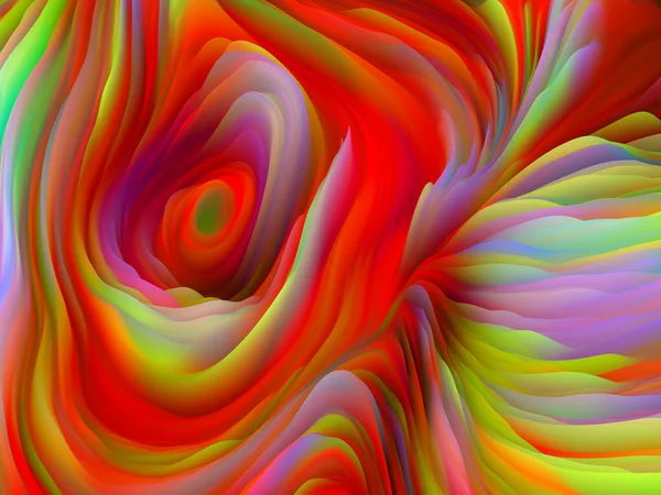 Chaotisch Oppervlak Dimensionale Golf Serie Abstract Arrangement Van Wervelende Kleur — Stockfoto