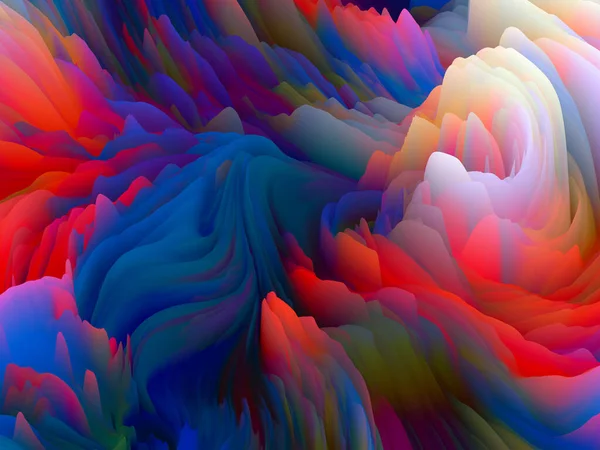 混乱的表面 维波系列 旋转彩色纹理的抽象排列 适用于艺术 创意和设计项目的随机湍流的三维渲染 — 图库照片