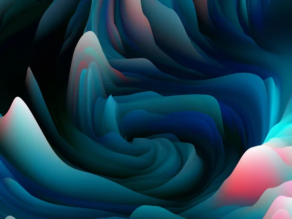 Tactile Math Dimensional Wave Series Composition Swirling Color Texture Rendering — Stock Photo, Image
