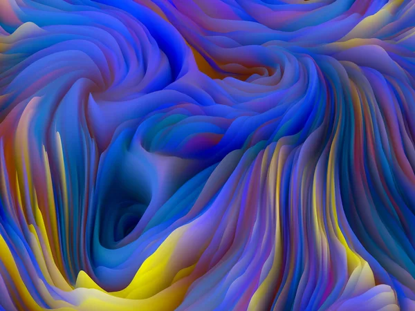 Twisted Tints 维波系列 旋转彩色纹理的创造性排列 创意和设计项目随机湍流的三维渲染 — 图库照片