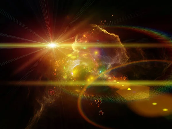 Serie Patrones Del Espacio Interacción Luces Nebulosas Fractales Círculos Para — Foto de Stock
