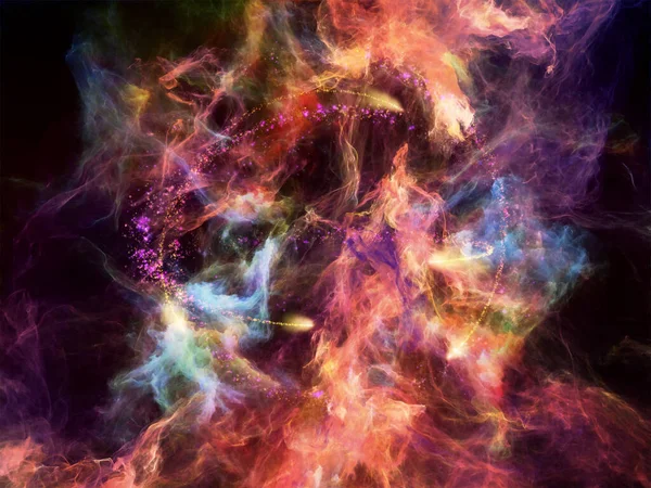 Elementi Nebulosa Frattale Texture Organiche Luci Sul Tema Della Scienza — Foto Stock