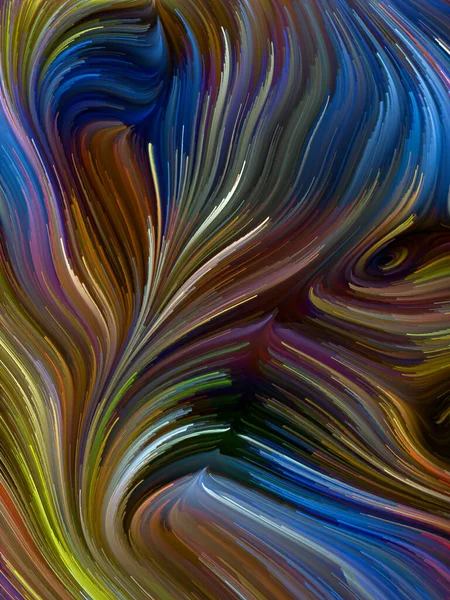 カラー ウォールシリーズ 創造性 芸術に適したスペクトル繊維のカラフルな動きの概要構成 — ストック写真