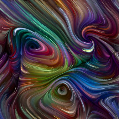 Renkli girdap serisi. Yaşam, yaratıcılık ve sanat teması üzerine spektral liflerin renkli hareketlerinin bileşimi