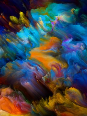 Renkli girdap serisi. Yaşam, yaratıcılık ve sanat konuları için tuvalin üzerindeki sıvı boyanın renkli hareketinin görsel olarak tatmin edici bileşimi
