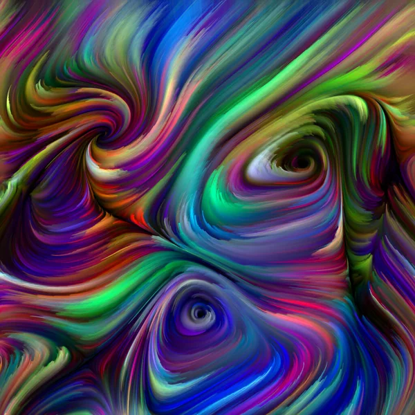 Seria Color Swirl Wzajemne Oddziaływanie Barwnych Ruchów Włókien Spektralnych Życie — Zdjęcie stockowe