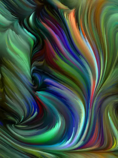 Seria Color Swirl Graficzna Kompozycja Barwnego Ruchu Włókien Spektralnych Związanych — Zdjęcie stockowe
