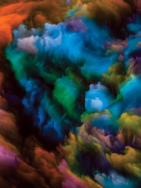 Color Swirl Serien Abstrakt Arrangement Farverig Bevægelse Flydende Maling Lærred - Stock-foto