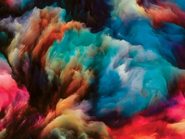 Серия Color Swirl Взаимодействие Красочного Движения Жидкой Краски Холсте Связанное — стоковое фото