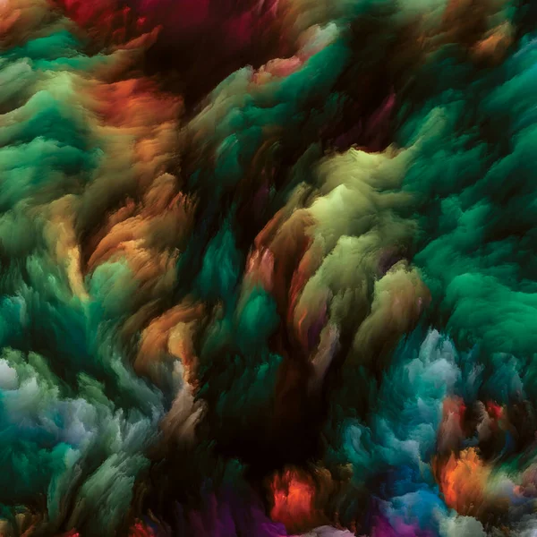 カラー ウォールシリーズ 創造性 芸術をテーマにしたキャンバス上の液体塗料のカラフルな動きの抽象的な配置 — ストック写真