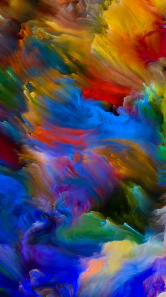 Color Swirl Series Composition Colorful Motion Liquid Paint Canvas Subject — Stock Photo, Image