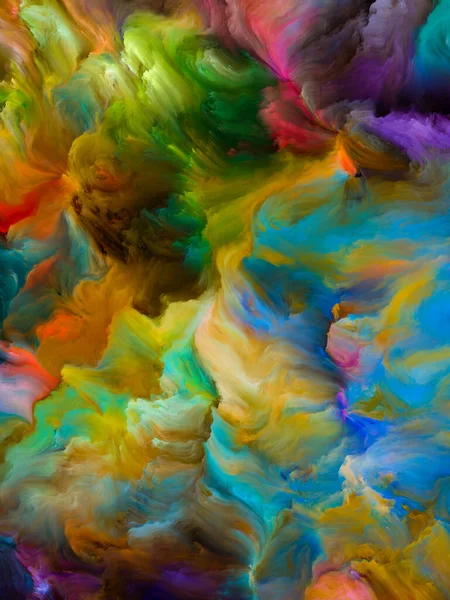 カラー ウォールシリーズ 創造性と芸術の対象のためのキャンバス上の液体塗料のカラフルな動きの構成 — ストック写真