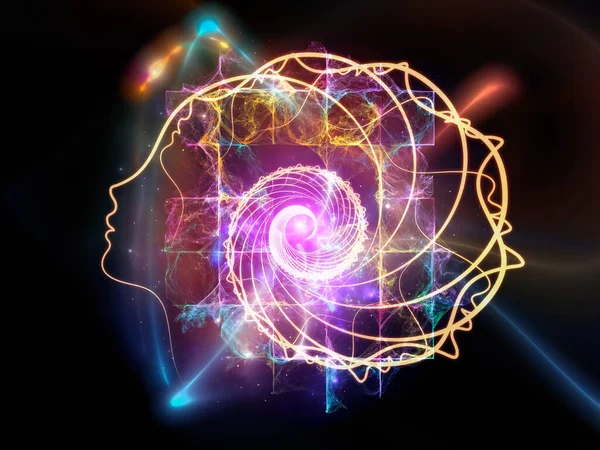 Design Human Fractal Light Elements Subject Human Mind Thinking Education — Stock Photo, Image