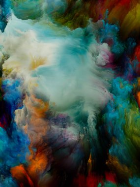 Çok renkli bulut. Renkli Rüya serisi. Hayal gücü, yaratıcılık ve resim üzerine projeler için uygun gradyan ve spektral renklerin soyut düzenlenmesi