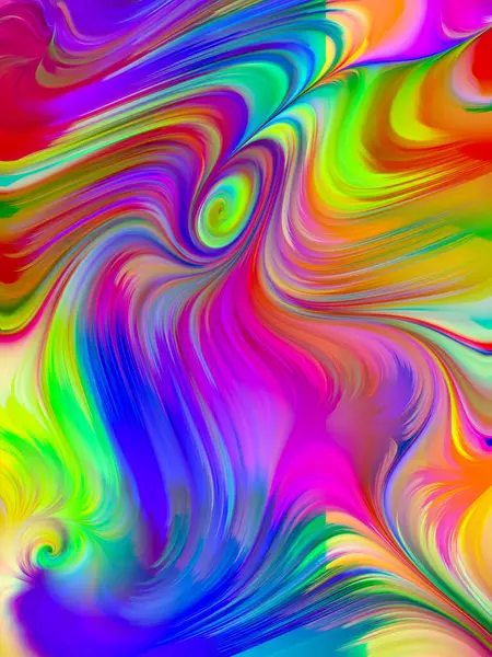 Paint Swirl Series Composition Detailed Motion Paint Fibers Digital Canvas — Stock Photo, Image