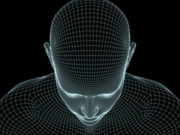 Εικονογράφηση Ανθρώπινου Κεφαλιού Συρματόπλεγμα Για Χρήση Εικονογραφήσεις Τεχνολογίας Εκπαίδευσης Και — Φωτογραφία Αρχείου