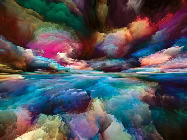 Sogni Colore Paesaggi Della Serie Mente Interazione Pittura Brillante Pendenze — Foto Stock