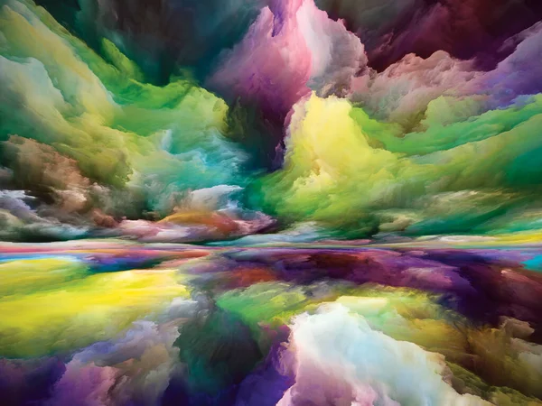 Landskapsmagi Color Dreams Serien Sammansättning Färg Texturer Och Lutning Moln — Stockfoto